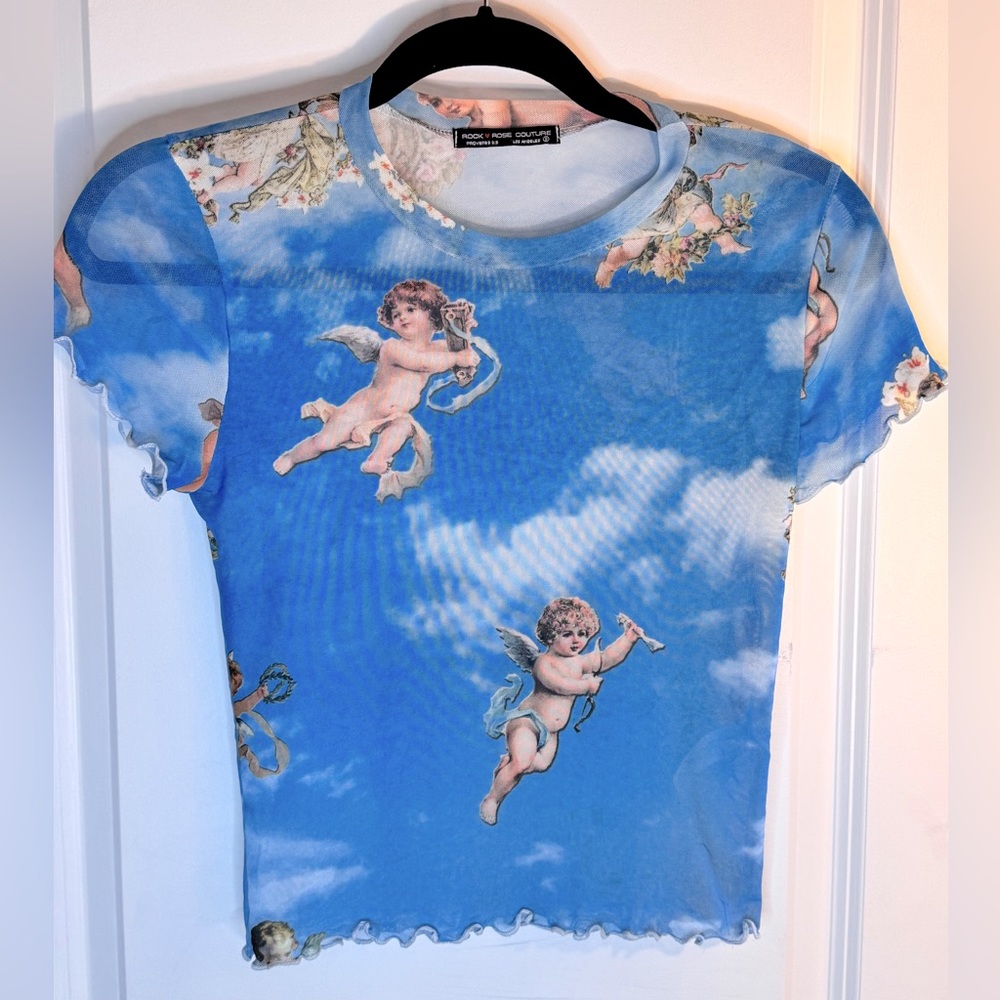 Small Sheer Cupid Short Sleeve Top